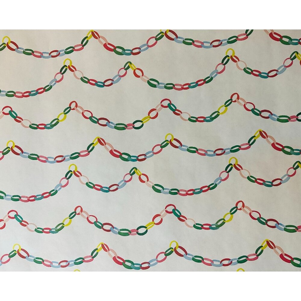 Hallmark Wrapping Paper Christmas Chain Garland 40 sq ft Roll Holiday Gift